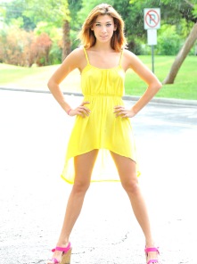 Hannah is hot in yellow